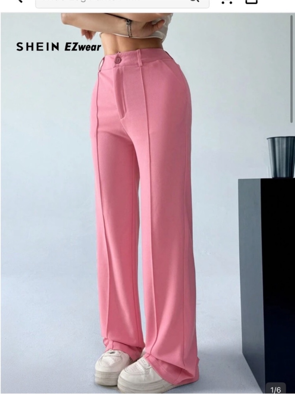 SHEIN Women's Pink Straight-Leg Trousers size xs